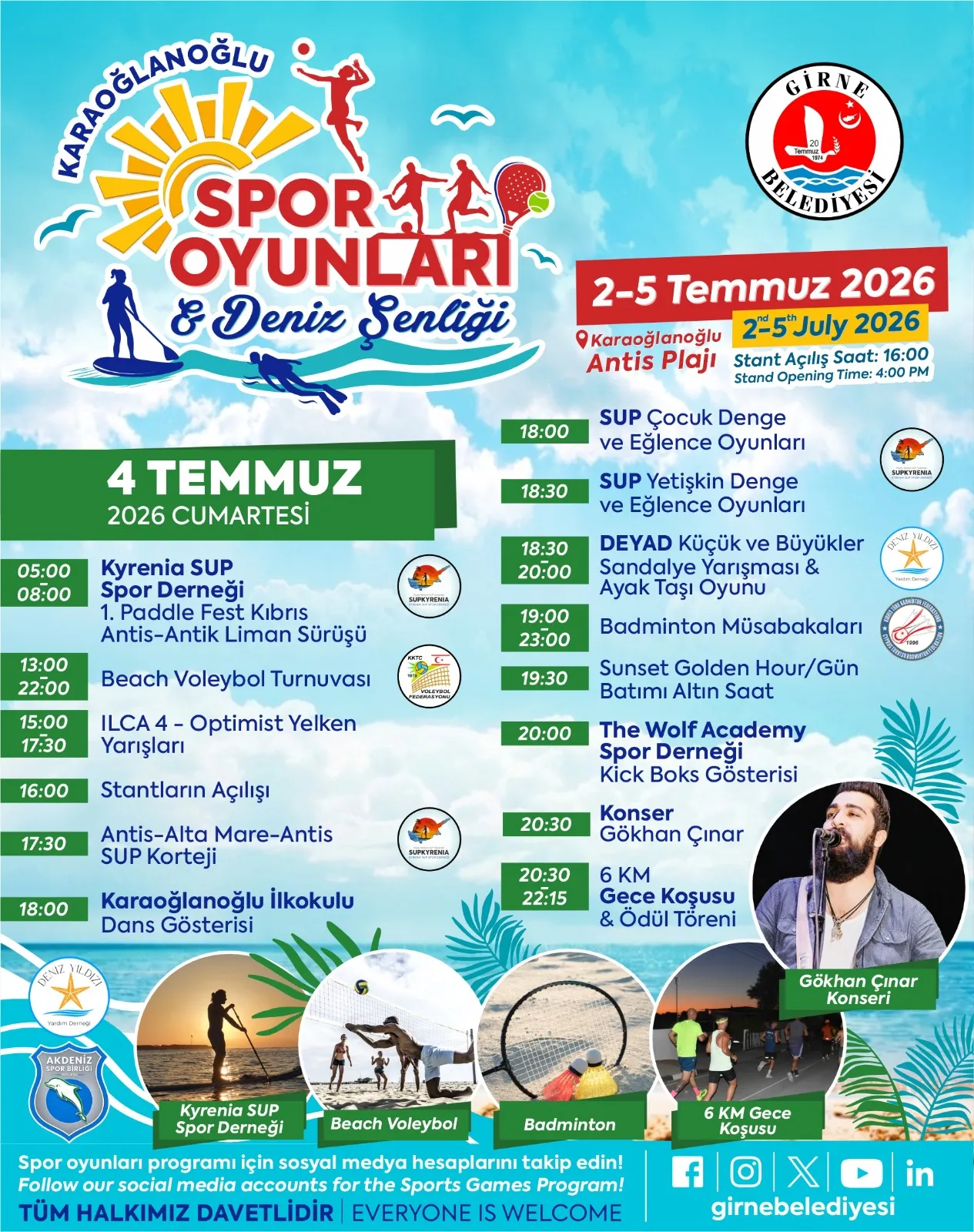 Karaoğlanoğlu Spor Oyunları ve Deniz Şenliği başlıyor