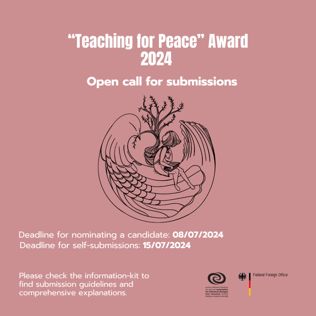 Tarihsel Diyalog ve Araştırma Derneği’nden “Teaching for Peace” ödülü için başvuru çağrısı